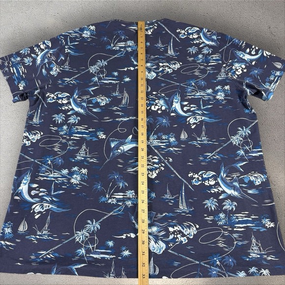 Polo Ralph Lauren Pocket T-Shirt Sz 3XLT Hawaiian Swordfish Island Travel AOP - Picture 4 of 6